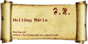 Hollósy Mária névjegykártya